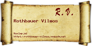 Rothbauer Vilmos névjegykártya